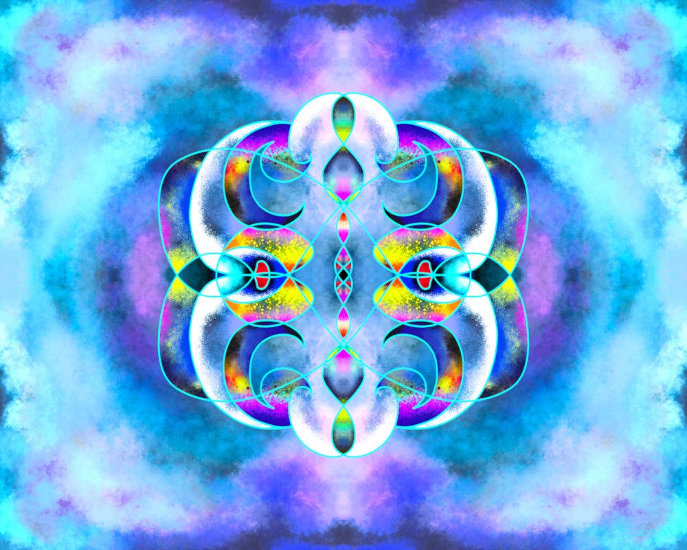 Enter the dreamlike universe of Eldor Art with Crystal Ether, a vibrant digital painting blending sacred geometry with cosmic energy. This symmetrical artwork explores the subtle realms between light and matter through fluid curves, lunar halos, and celestial textures. Available in high-quality prints on canvas, metal, or poster, this piece is perfect to bring a mystical and modern aesthetic into any space. Each element evokes an inner journey—a meeting point between sacred science and contemporary abstraction
