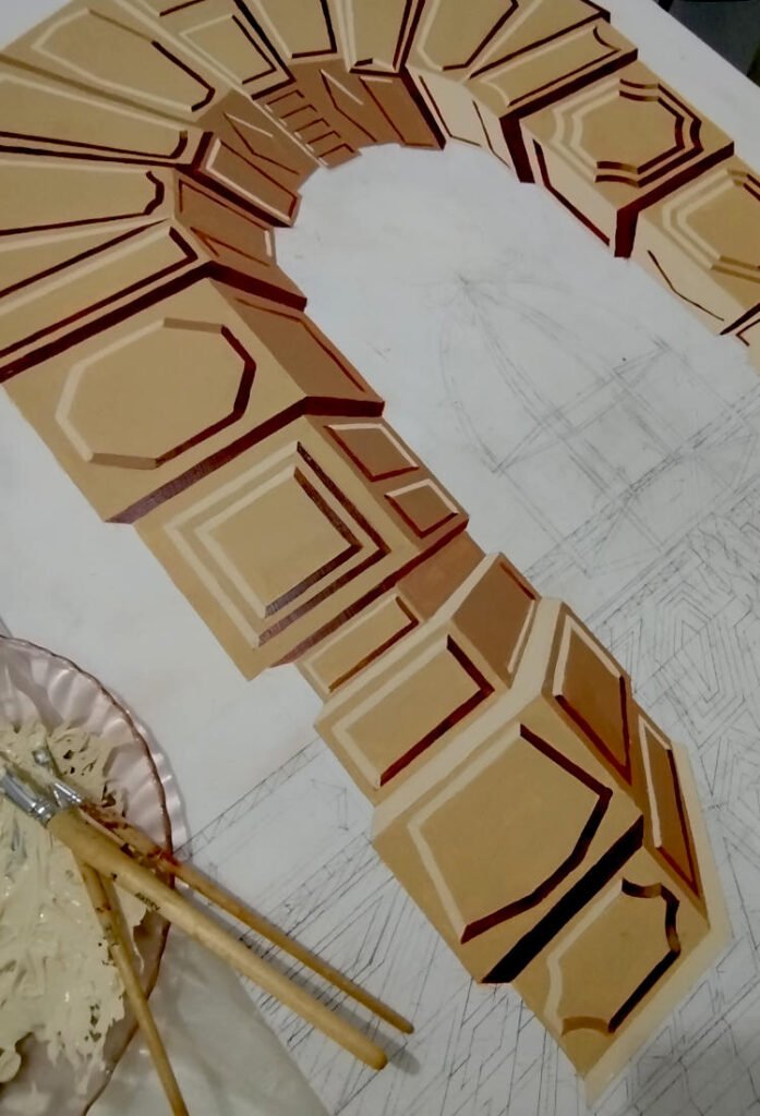 Unfinished artwork by Eldor Art in studio