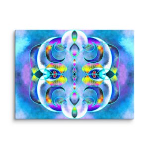 Enter the dreamlike universe of Eldor Art with Crystal Ether, a vibrant digital painting blending sacred geometry with cosmic energy. This symmetrical artwork explores the subtle realms between light and matter through fluid curves, lunar halos, and celestial textures. Available in high-quality prints on canvas, metal, or poster, this piece is perfect to bring a mystical and modern aesthetic into any space. Each element evokes an inner journey—a meeting point between sacred science and contemporary abstraction