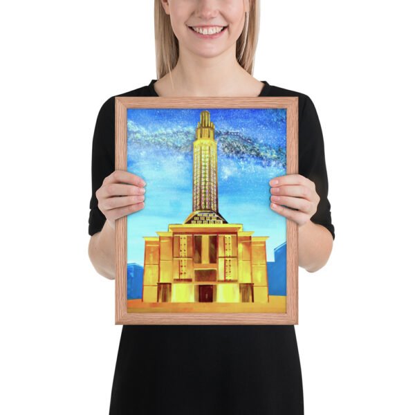Le Havre Night Tower – Dreamlike Cityscape by Eldor Art ( Enhanced Matte Paper Framed Poster ) - Image 3