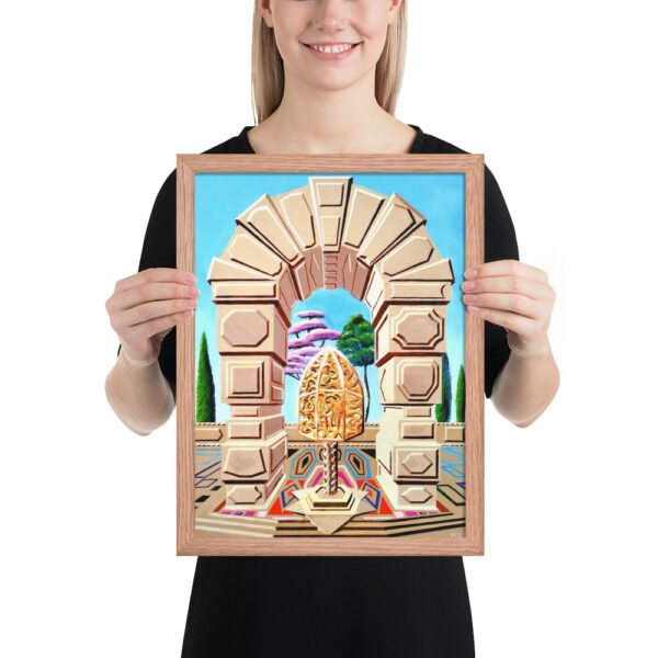 The Memory Cage – Surreal Architectural Painting by Eldor Art ( Enhanced Matte Paper Framed Poster ) - Image 3