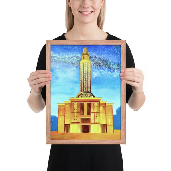 Le Havre Night Tower – Dreamlike Cityscape by Eldor Art ( Enhanced Matte Paper Framed Poster ) - Image 4