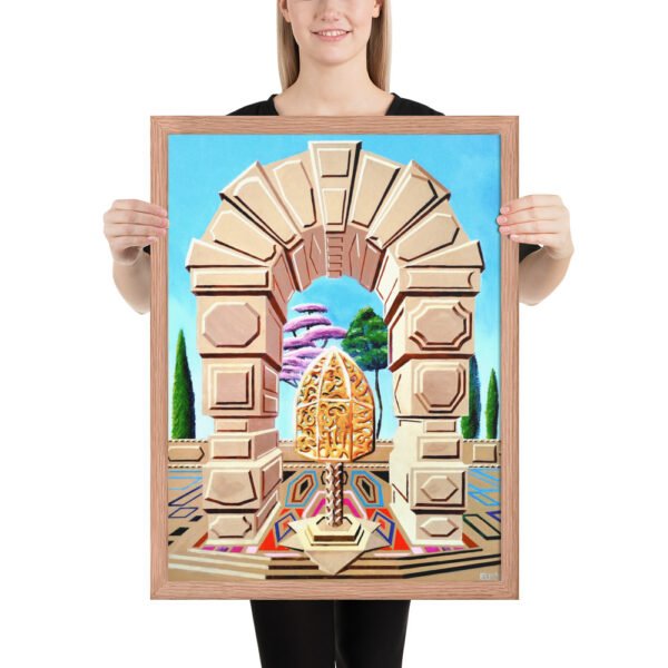 The Memory Cage – Surreal Architectural Painting by Eldor Art ( Enhanced Matte Paper Framed Poster ) - Image 4