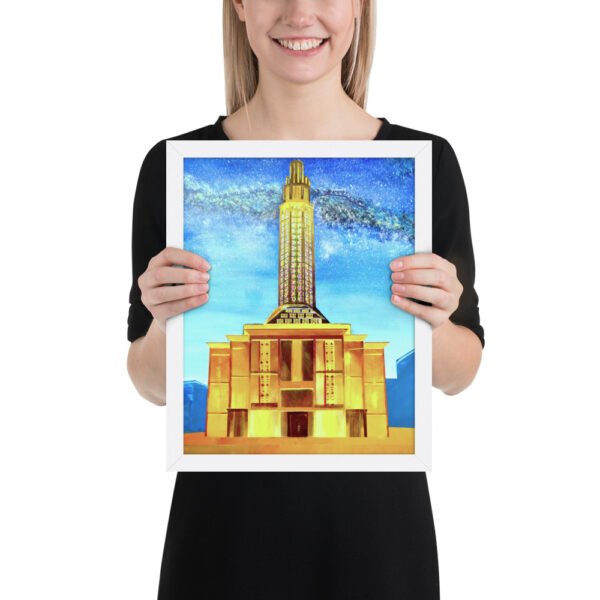 Le Havre Night Tower – Dreamlike Cityscape by Eldor Art ( Enhanced Matte Paper Framed Poster ) - Image 5