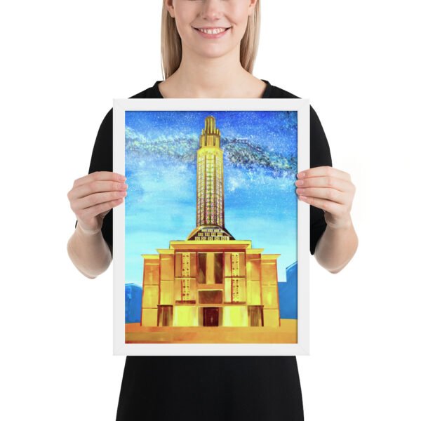 Le Havre Night Tower – Dreamlike Cityscape by Eldor Art ( Enhanced Matte Paper Framed Poster ) - Image 6