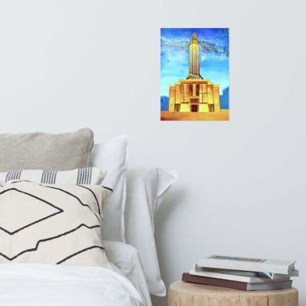 Le Havre Night Tower – Dreamlike Cityscape by Eldor Art ( Enhanced Matte Paper Poster ) - Image 2
