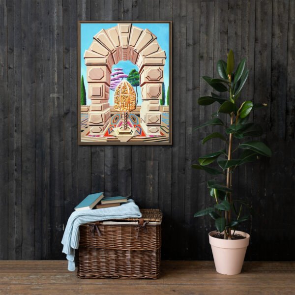 The Memory Cage – Surreal Architectural Painting by Eldor Art ( Framed Canvas ) - Image 6