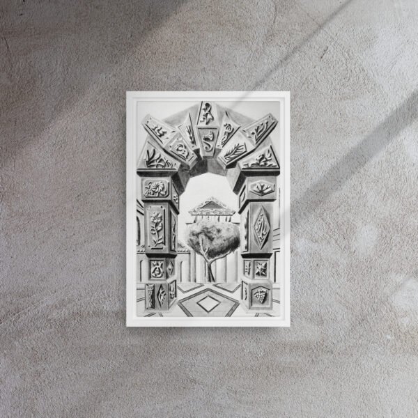Arch of Symbols – Hand-Drawn Fantasy Architecture Pencil By Eldor Art ( Framed Canvas ) - Image 22
