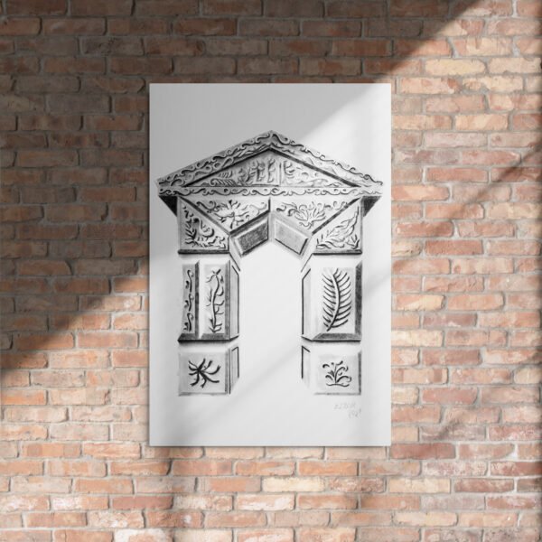 Explore "Ornate Arch - Timeless Elegance," a one-of-a-kind artwork hand-drawn by artist Eldor Art in 2025. This pencil sketch, meticulously crafted on paper, showcases an intricately decorated architectural arch adorned with floral motifs and sculpted details, embodying a timeless classical aesthetic. Perfect for art enthusiasts and collectors, this piece is available as premium art prints on various mediums: premium canvas, elegant posters, textured canvas, and even metal prints for a bold, modern twist. Each print preserves the fine details of the original, making it an ideal addition to elevate your home décor. Purchase this exclusive artwork now and add a touch of elegance to your space!