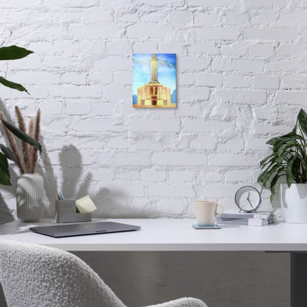 Le Havre Night Tower – Dreamlike Cityscape by Eldor Art ( Glossy Metal Print ) - Image 2