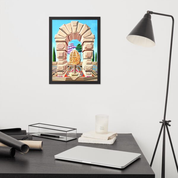 The Memory Cage – Surreal Architectural Painting by Eldor Art ( Premium Luster Photo Paper Framed Poster ) - Image 2