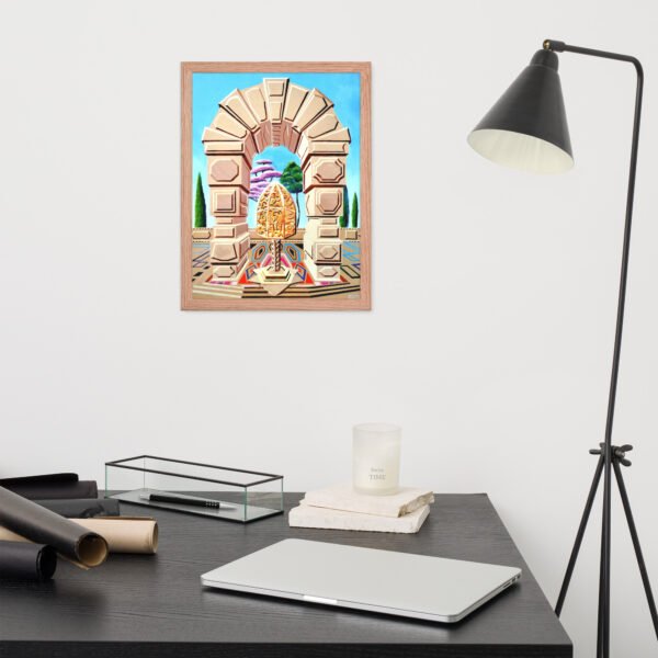 The Memory Cage – Surreal Architectural Painting by Eldor Art ( Premium Luster Photo Paper Framed Poster ) - Image 3
