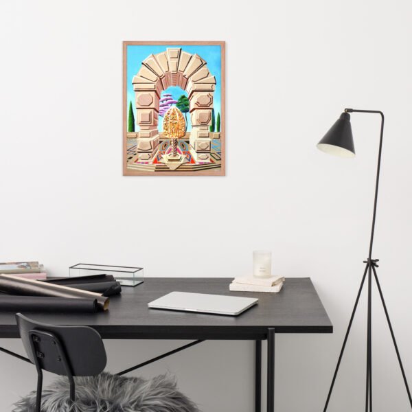The Memory Cage – Surreal Architectural Painting by Eldor Art ( Premium Luster Photo Paper Framed Poster ) - Image 4
