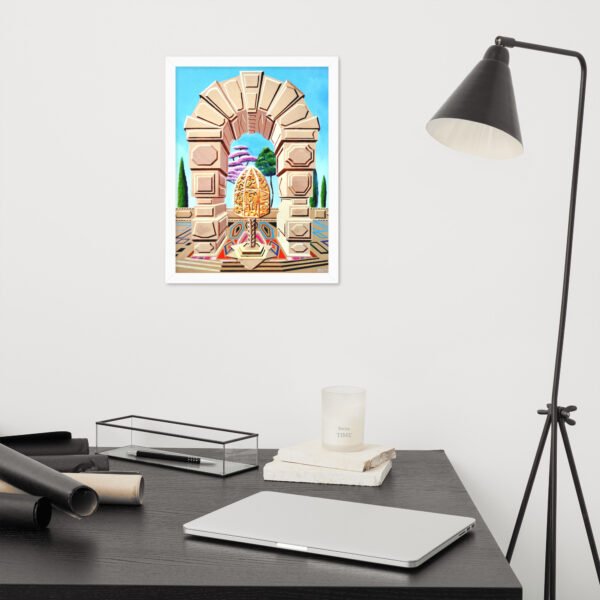 The Memory Cage – Surreal Architectural Painting by Eldor Art ( Premium Luster Photo Paper Framed Poster ) - Image 5
