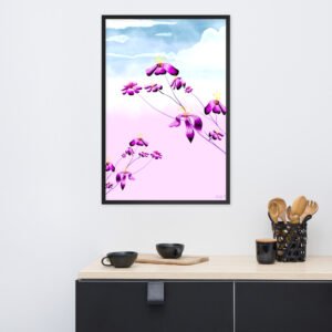 Dreaming Petals – Surreal Floral Digital Art by Eldor Art ( Premium Luster Photo Paper Framed Poster )
