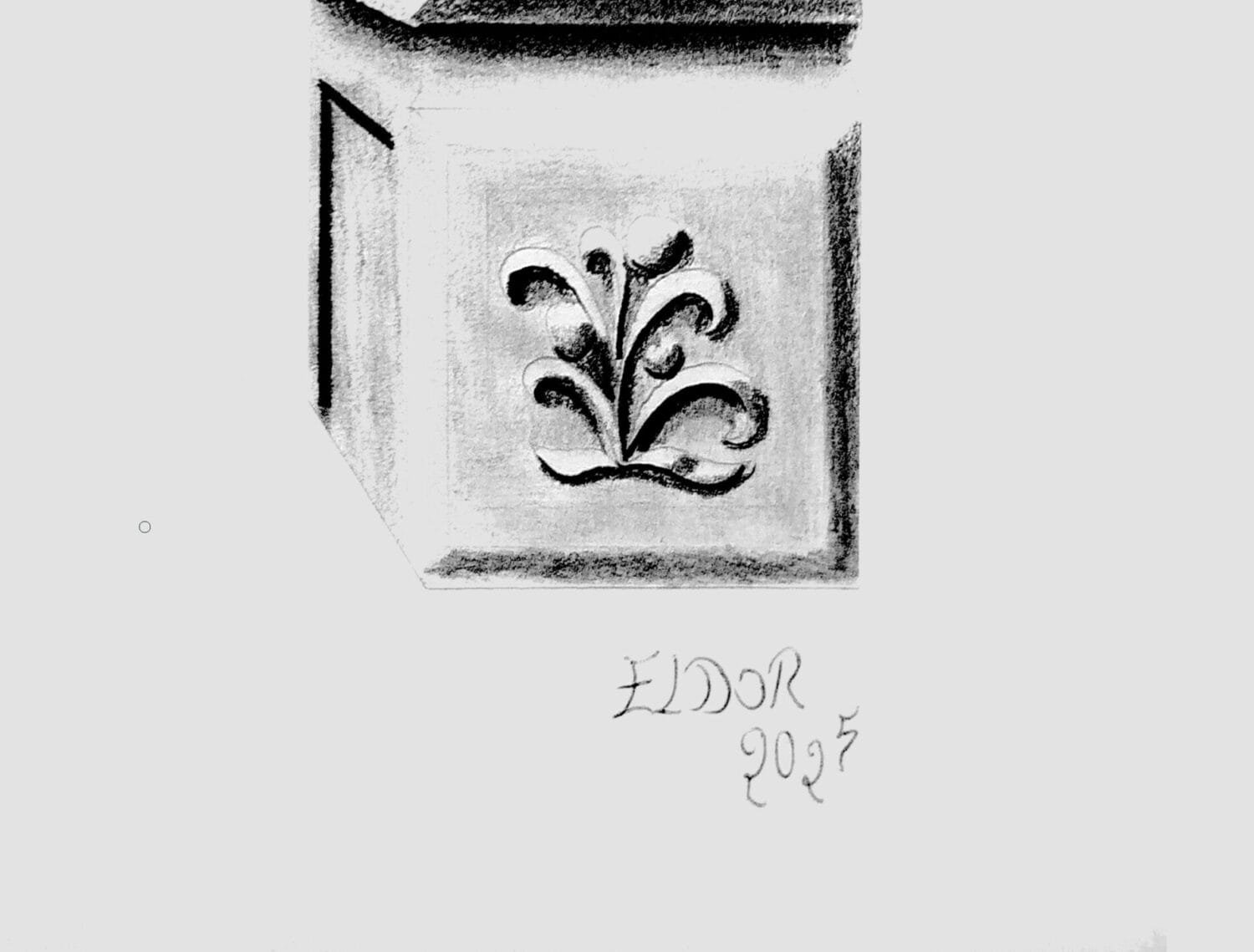Architectural pencil drawing by Eldor Art – High-resolution JPEG from the Eldorart collection featuring ornate archway and classical details