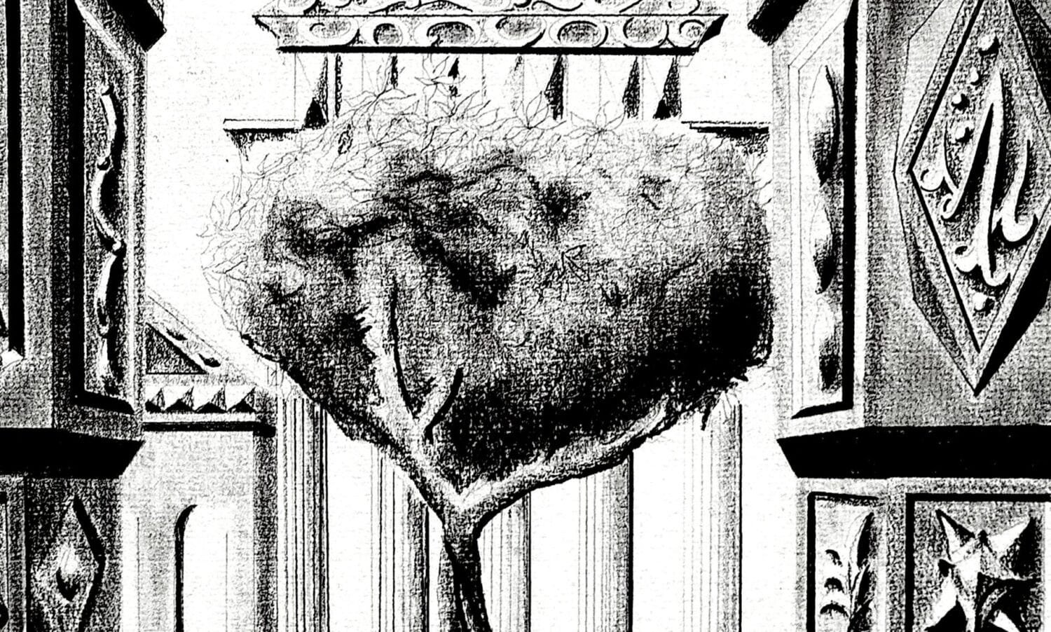 Classical pencil drawing by Eldor Art – High-resolution JPEG from the Eldorart collection featuring ornate archway and architectural details