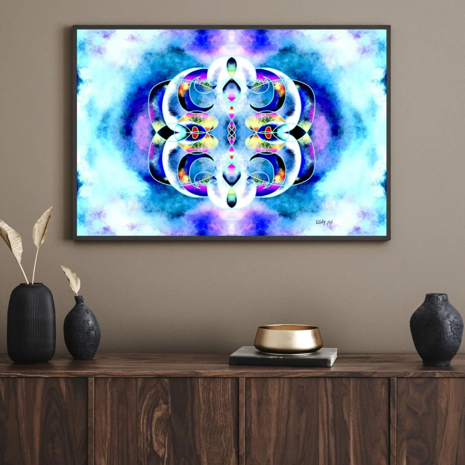 Sacred geometry artwork by Eldor Art – High-resolution JPEG from the Eldorart collection featuring light mandala and symmetrical design