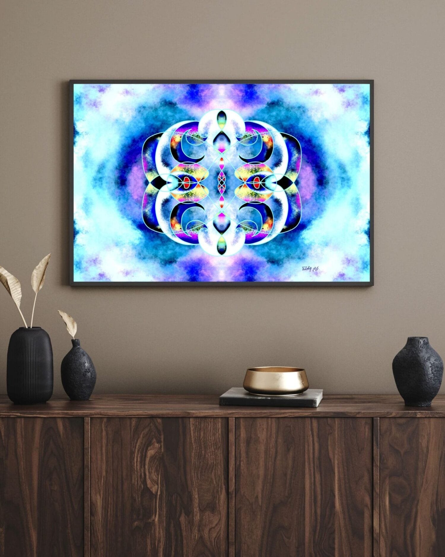 Sacred geometry artwork by Eldor Art – High-resolution JPEG from the Eldorart collection featuring light mandala and symmetrical design