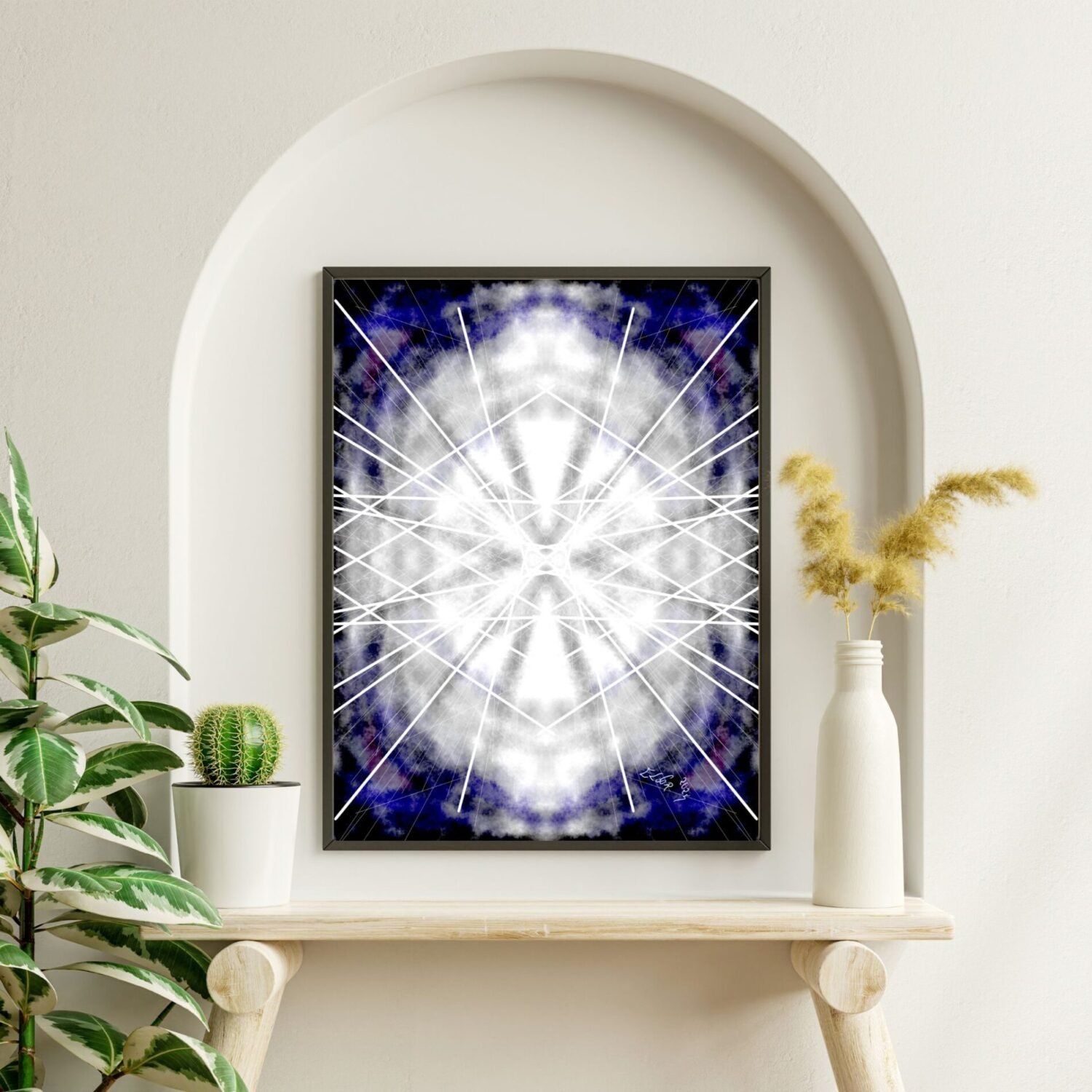 Abstract cosmic artwork by Eldor Art – Digital painting from the Eldorart collection featuring radiant symmetry and vibrant energy