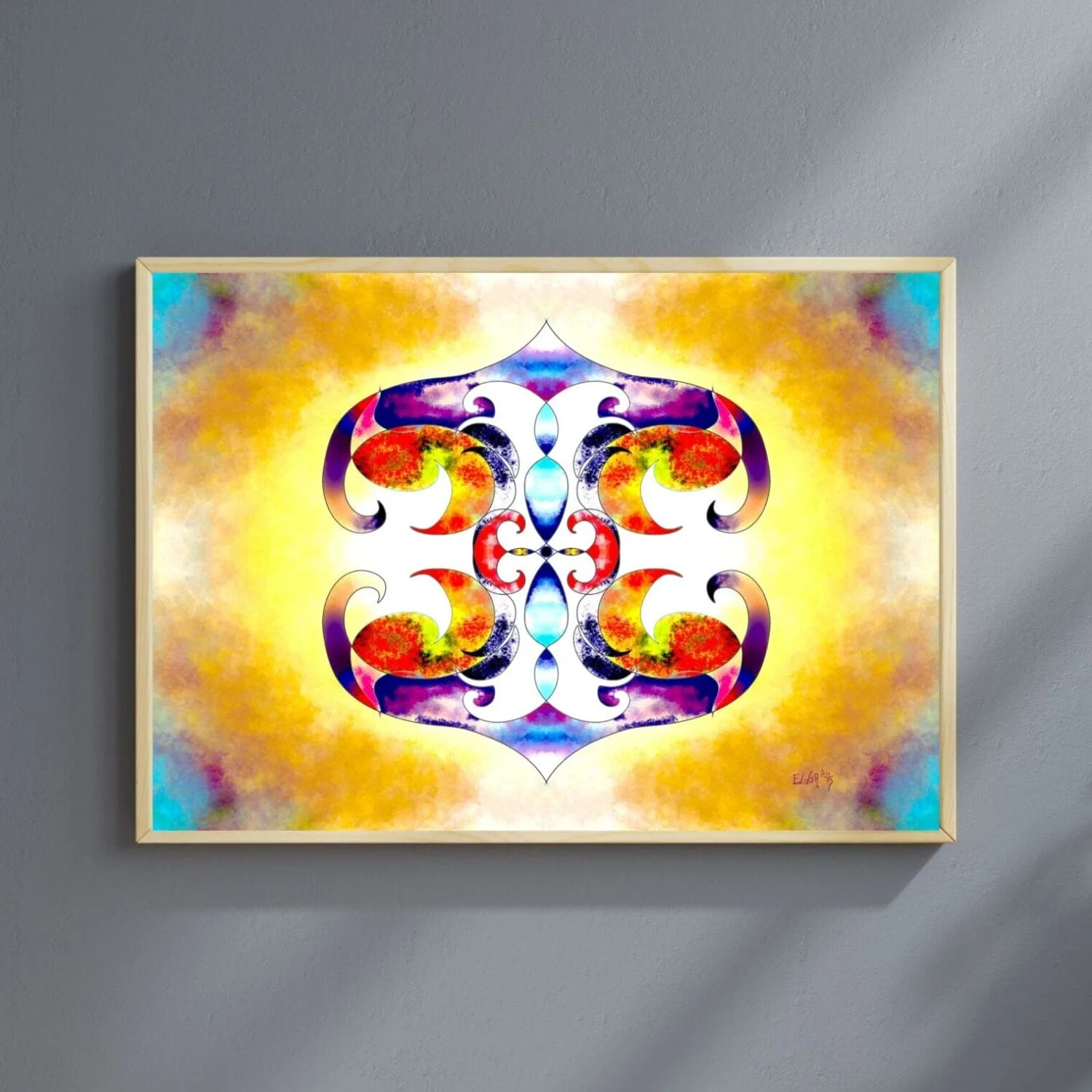 Abstract cosmic artwork by Eldor Art – High-resolution JPEG from the Eldorart collection featuring radiant symmetry and signed digital design
