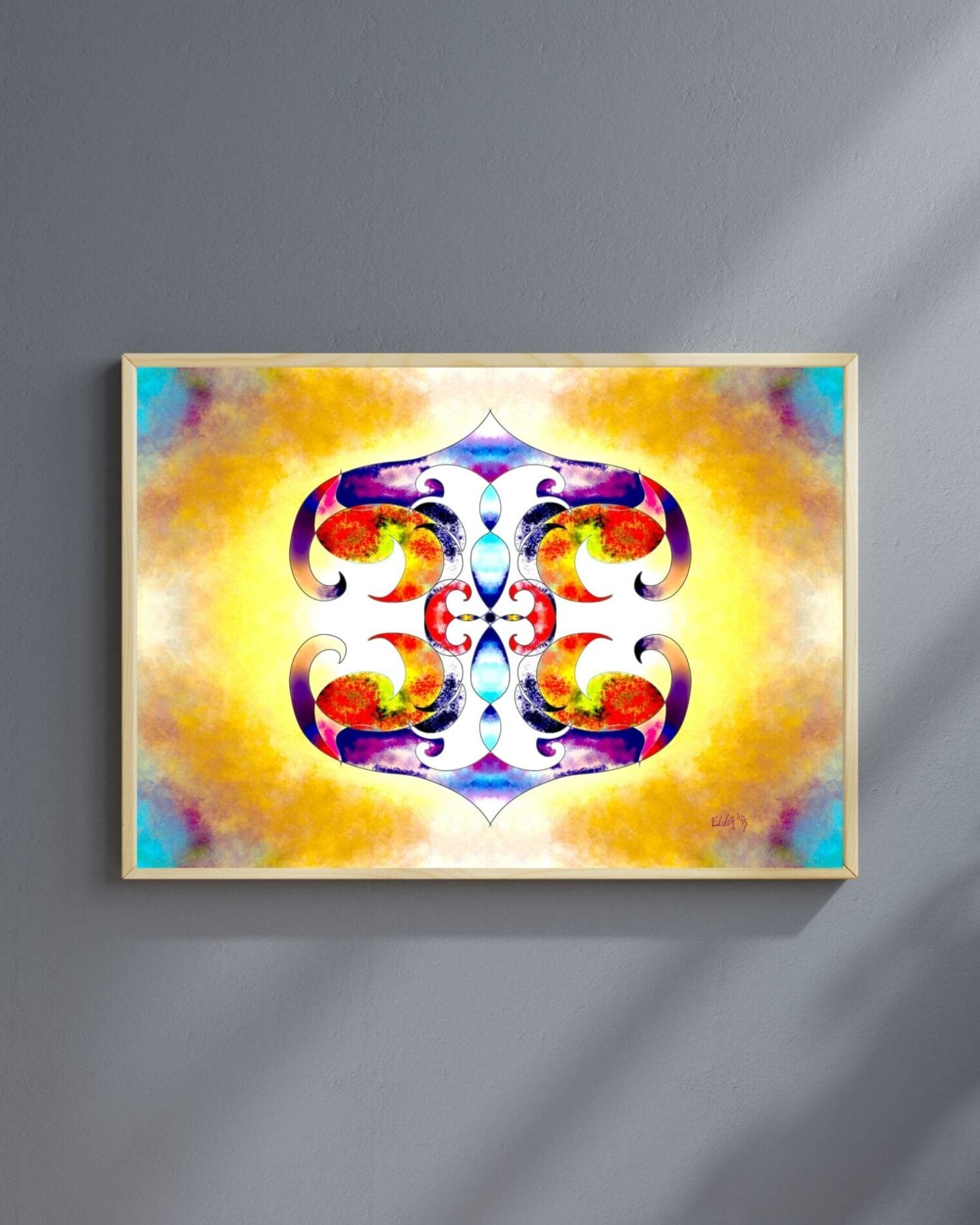 Abstract cosmic artwork by Eldor Art – High-resolution JPEG from the Eldorart collection featuring radiant symmetry and signed digital design