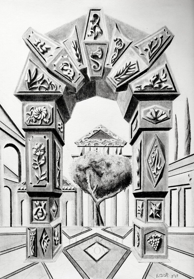 fantasy archiyhyte pencil art print