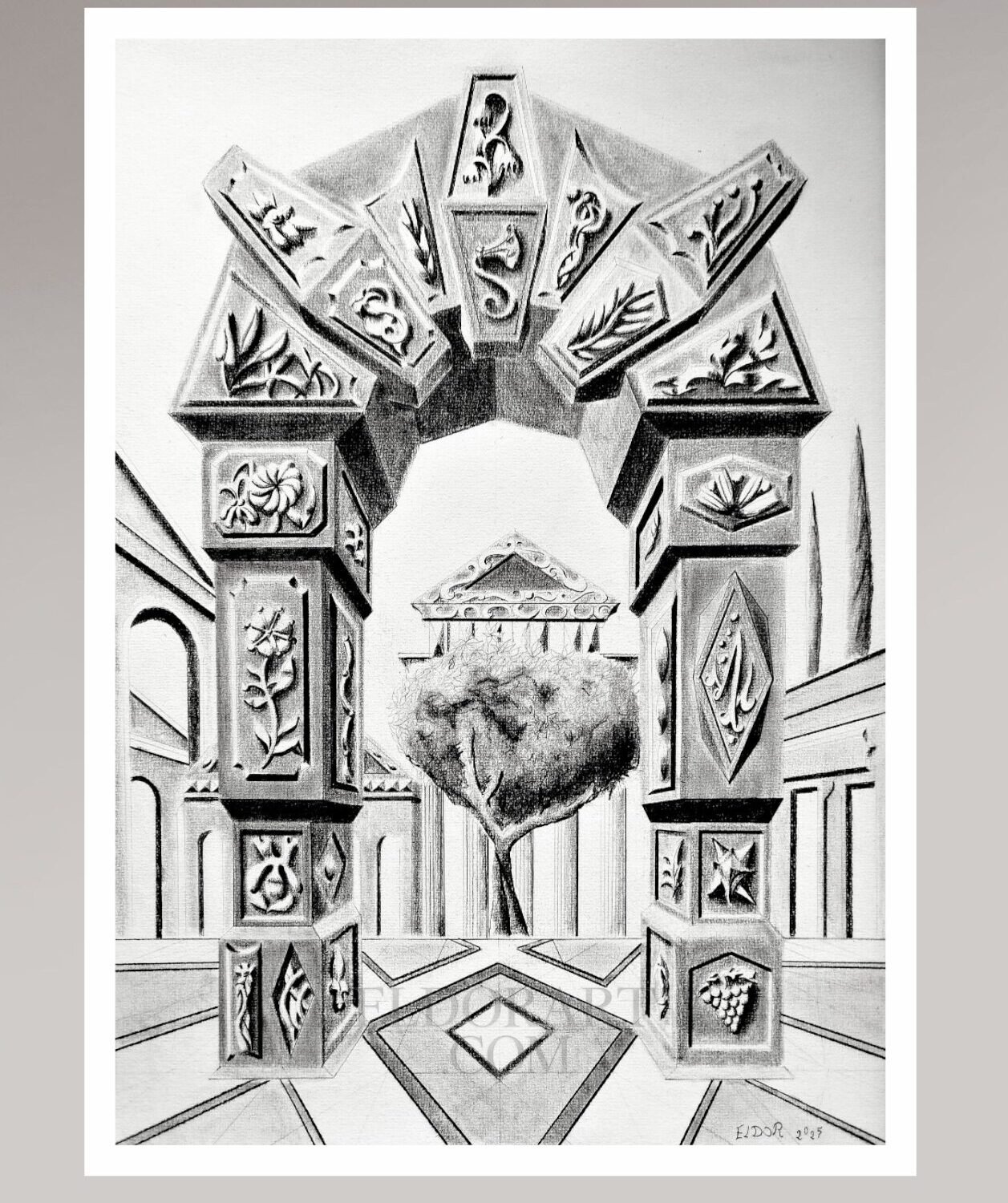 Discover Greco-Roman Arch, a limited fine art print by Eldor Art. Signed, numbered, with certificate of authenticity. Exclusive and timeless.