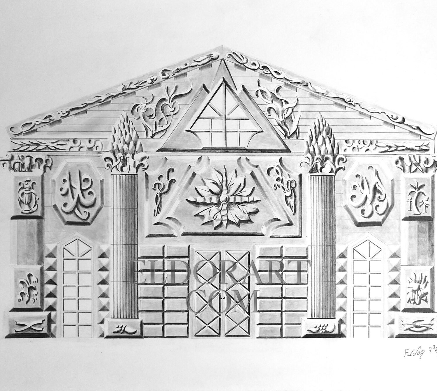Sanctum architectural drawing by Eldor Art